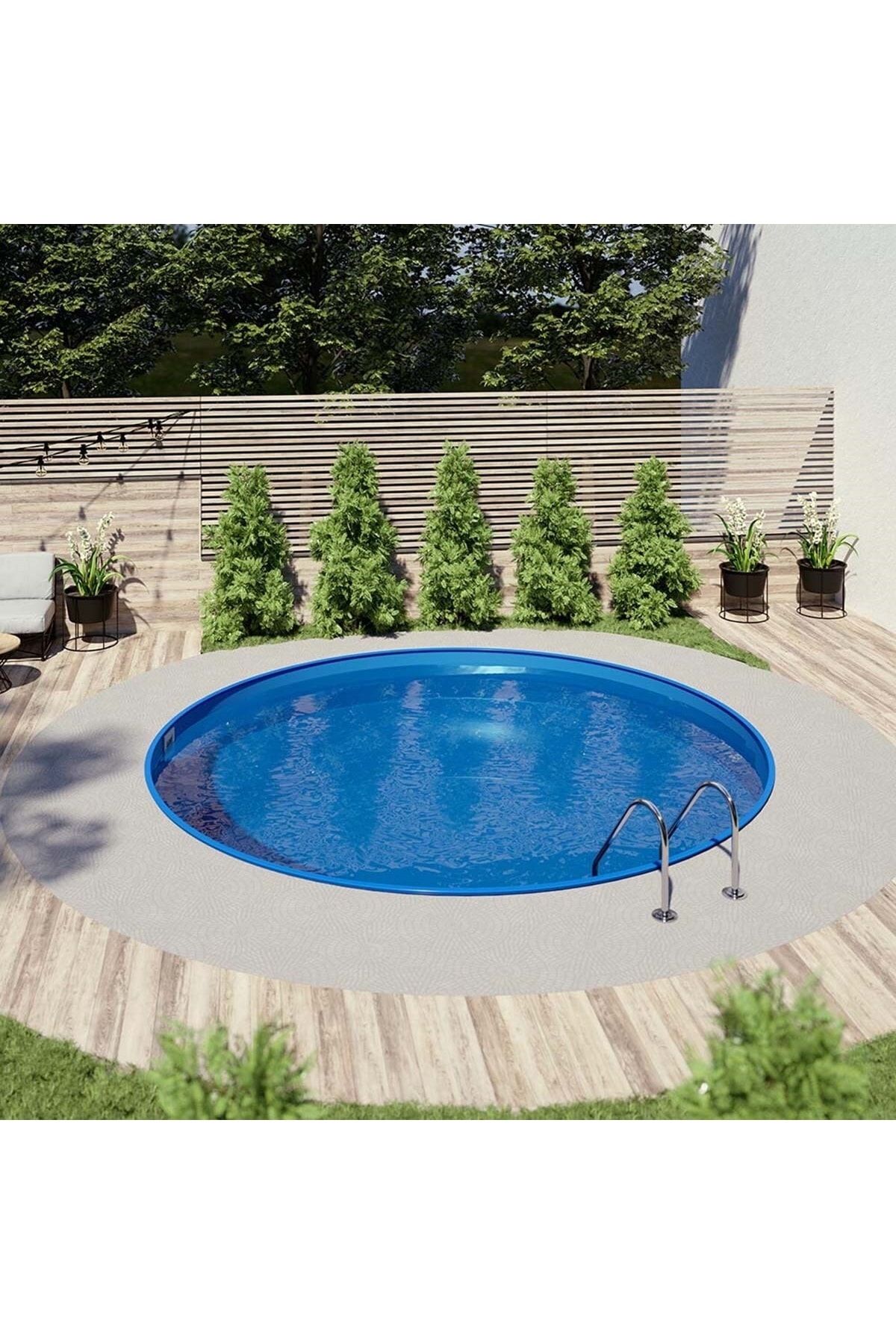 Sermed Havuz Yüzme Havuzu Bora Silver Set Gömme Tip 2.5 Metre H:60 Cm